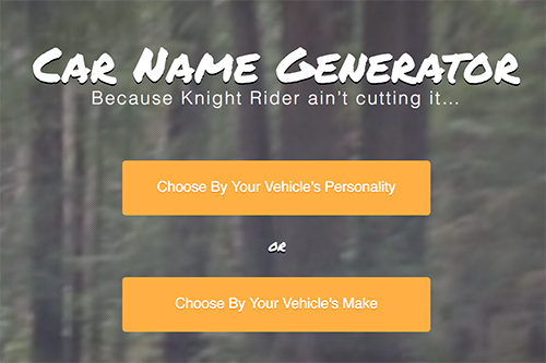 Car Name Generator