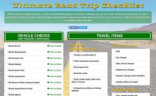 Road Trip Checklist